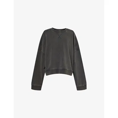 Entire Studios Womens Washed Black Box Round-neck Cotton-jersey Sweatshirt