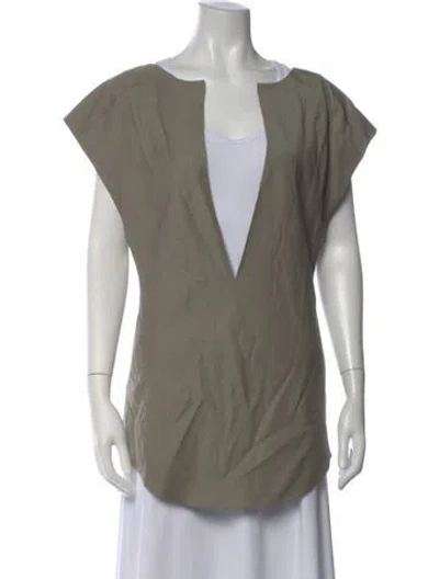 Pre-owned Entire Studios Wool Asymmetrical Top In Green
