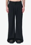 Entire Studios Wool-blend Wide-leg Pants In Black