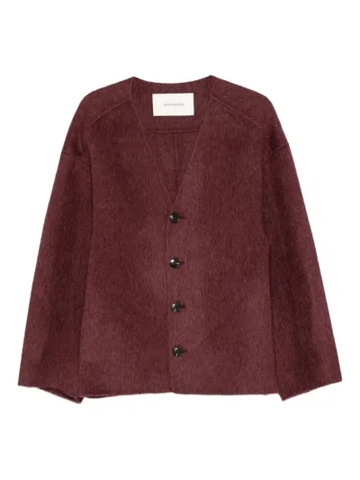 Entire Studios Wool Cardigan In Burgundy