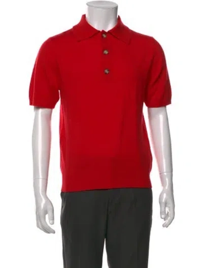 Pre-owned Entire Studios Wool Collar Polo Shirt W/ Tags In Red