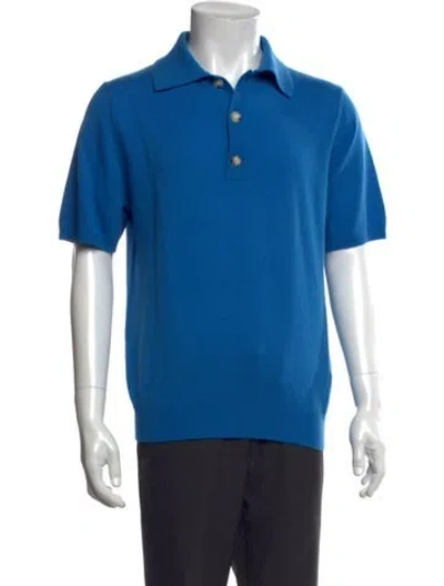Pre-owned Entire Studios Wool Collar Polo Sweater W/ Tags In Blue