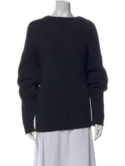 Pre-owned Entire Studios Wool Crew Neck Sweater In Black