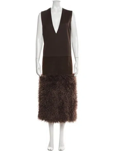 Pre-owned Entire Studios Wool Long Dress In Brown