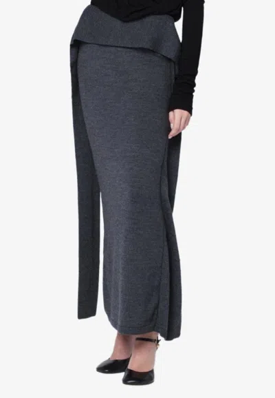 Entire Studios Wool Maxi Skirt In Gray