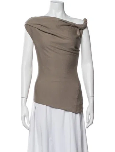 Pre-owned Entire Studios Wool Off-the-shoulder Top In Neutral