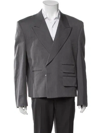 Pre-owned Entire Studios Wool Peacoat In Gray
