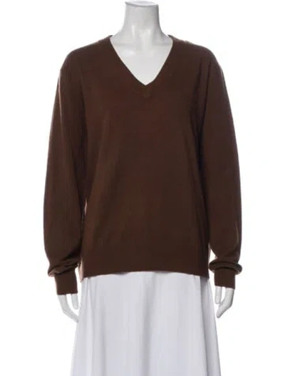 Pre-owned Entire Studios Wool V-neck Sweater W/ Tags In Brown