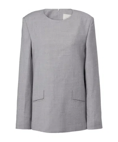 Entire Studios Wool-blend Top In Gray
