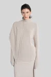 Entire Studios Wrap Sweater Knitwear In Grey Wool In Neutral