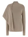 Entire Studios Wrap Turtleneck Sweater In Neutral