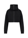 Entire Studios Zip Cropped Sweatshirt In Black