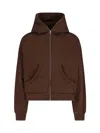 Entire Studios Oversize Cotton Sweatshirt With Hood And Kangaroo Pockets In Brown