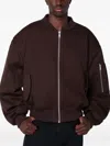 Entire Studios Dark Brown Zip-up Bomber Jacket In Wool In Brown