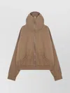 Entire Studios Zip Up Cotton Sweatshirt Hooded Kangaroo Pocket In Brown