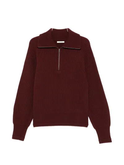 Entire Studios Blimp Quarter Zip Sweater In Burgundy