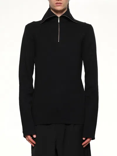 Entire Studios Zip Up Turtle Neck In Black