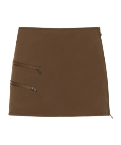 Entire Studios Zipper Skirt In Brown