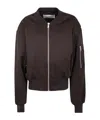 Entire Studios Brown Cropped Broad Suiting Bomber Jacket In Brown