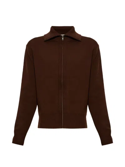 Entire Studios Zip-up Collared Sweater In Brown
