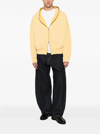 Entire Studios Zip-up Drop-shoulder Hoodie In Yellow