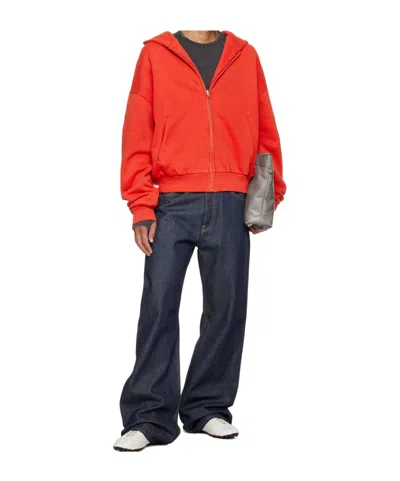 Entire Studios Zip-up Hooded Sweatshirt In Orange