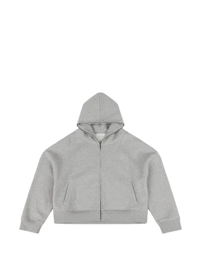 Entire Studios Zip-up Hooded Sweatshirt With Front Pockets In Grigio
