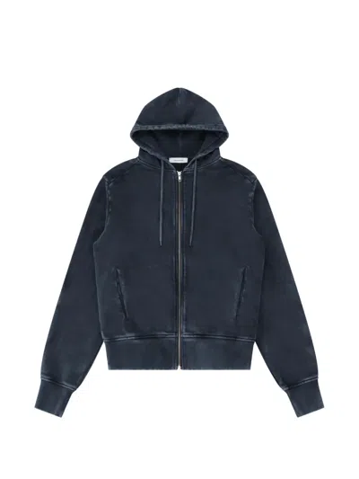 Entire Studios Faded-wash Zip-up Hoodie In Blue