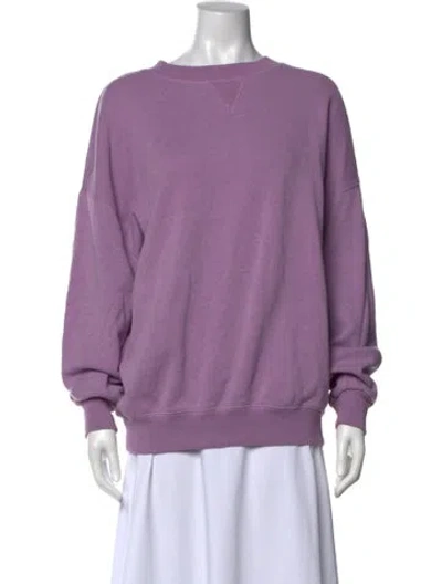 Pre-owned Entireworld Bateau Neckline Long Sleeve Sweatshirt In Purple