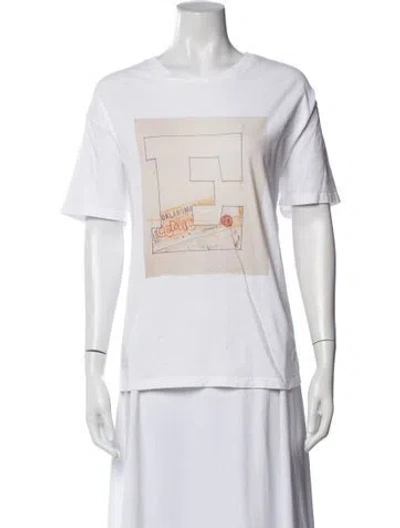 Pre-owned Entireworld Graphic Print Crew Neck T-shirt In White