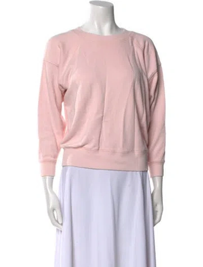 Pre-owned Entireworld Scoop Neck Three-quarter Sleeve Sweatshirt In Pink