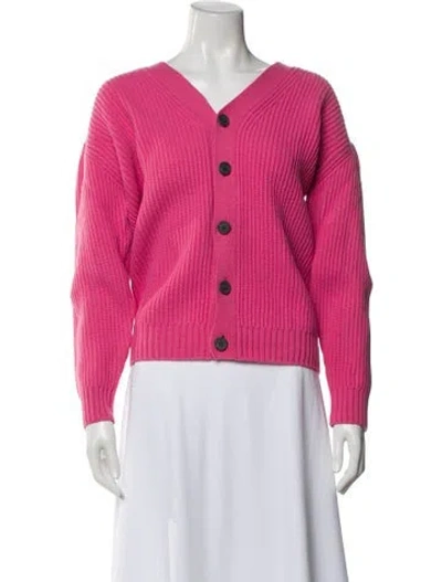 Pre-owned Entireworld Wool V-neck Sweater In Pink