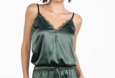 Entos Luxury Satin Top Tapiss In Olive Green