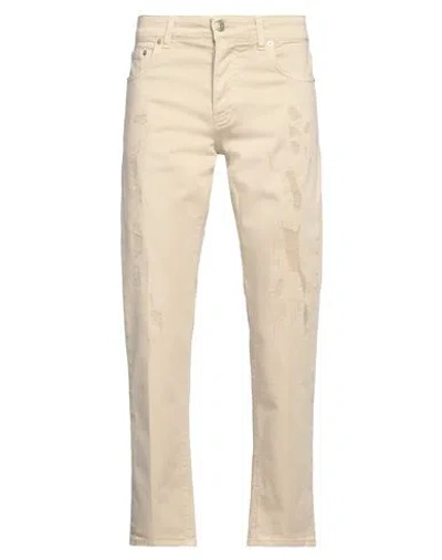 ENTRE AMIS ENTRE AMIS MAN JEANS BEIGE SIZE 29 COTTON, ELASTANE