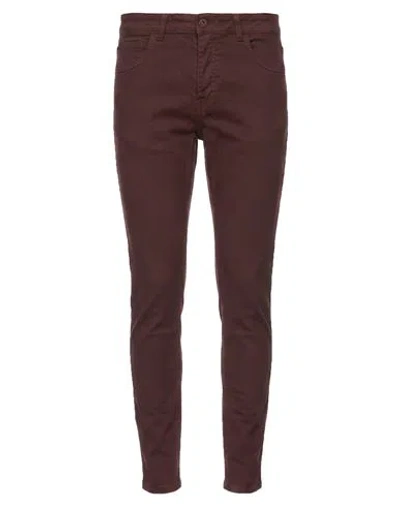 Entre Amis Man Jeans Burgundy Size 38 Cotton, Elastane