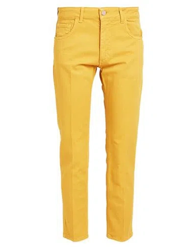 Entre Amis Man Jeans Marigold Size 38 Cotton, Elastane In Yellow