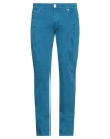 Entre Amis Man Pants Azure Size 35 Cotton, Elastane In Blue