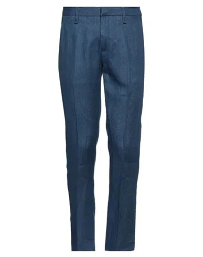 Entre Amis Man Pants Blue Size 42 Linen