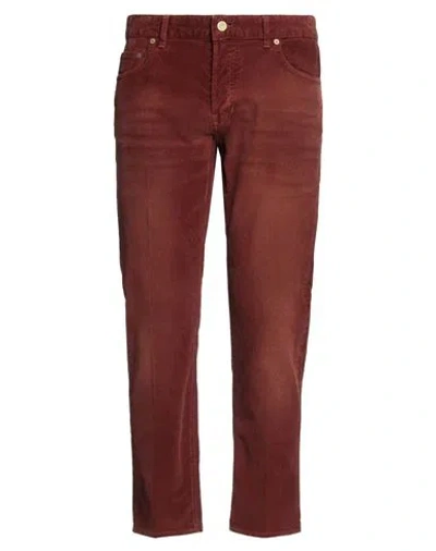 Entre Amis Man Pants Brick Size 36 Cotton, Elastane In Red