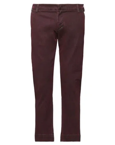 Entre Amis Man Pants Burgundy Size 30 Cotton, Elastane In Red