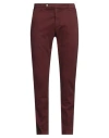 Entre Amis Man Pants Burgundy Size 35 Cotton, Elastane In Red