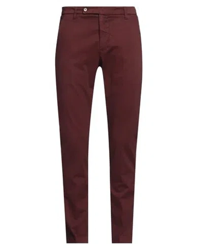 Entre Amis Man Pants Burgundy Size 35 Cotton, Elastane In Red