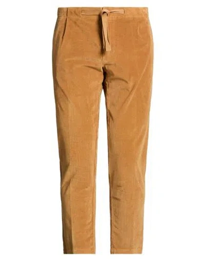 Entre Amis Man Pants Camel Size 31 Cotton, Elastane In Brown