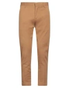 Entre Amis Man Pants Camel Size 31 Cotton, Elastane In Beige