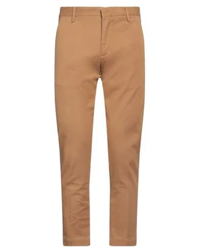 Entre Amis Man Pants Camel Size 31 Cotton, Elastane In Beige