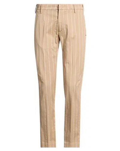 Entre Amis Man Pants Camel Size 31 Cotton, Elastane In Neutral