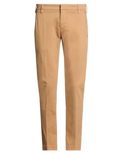 Entre Amis Man Pants Camel Size 33 Cotton, Elastane In Brown