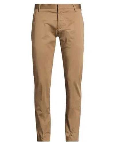 Entre Amis Man Pants Camel Size 33 Cotton, Elastane In Brown