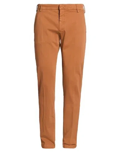 Entre Amis Man Pants Camel Size 35 Cotton, Elastane In Brown