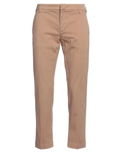 Entre Amis Man Pants Camel Size 35 Cotton, Lyocell, Elastane In Beige